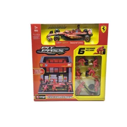   Ferrari Pit Stop - диорама комплект бокс - SF-24 F1 #16 (2024) - Charles Leclerc - с механици - Bburago - 1:43