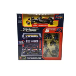   Red Bull Pit Stop - диорама на бокс - RB20 F1 #11 (2023) - Sergio Perez - с механици - Bburago - 1:43