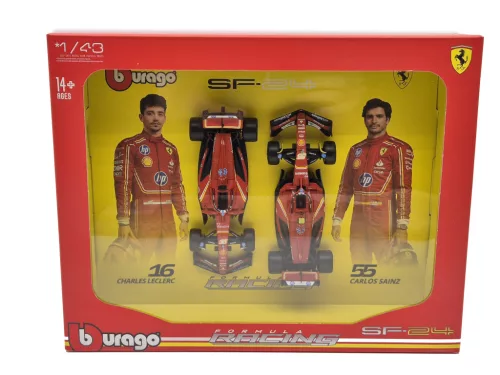 Ferrari SF-24 F1 комплект (2024) - #16 Charles Leclerc - #55 Carlos Sainz - Bburago - 1:43