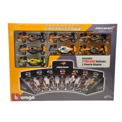  McLaren F1 комплект от 7 части - #3 Daniel Ricciardo (2022) - #4 Lando Norris (2022) - #4 Lando Norris (2023) - #81 Oscar Piastri (2023) - #4 Lando Norris (2024) - #81 Oscar Piastri (2024) - Bburago - 1:43
