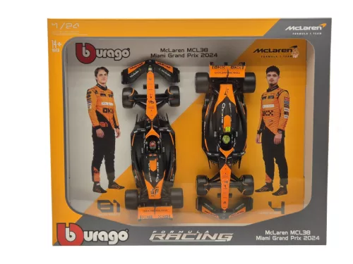 McLaren MCL38 F1 комплект (2024) - #4 Lando Norris - #81 Oscar Piastri - Bburago - 1:24