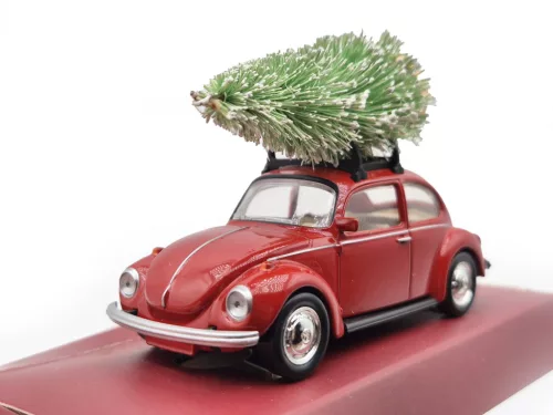 Volkswagen VW Beetle Бръмбар - с елха - коледна подаръчна кутия - Norev - 1:43