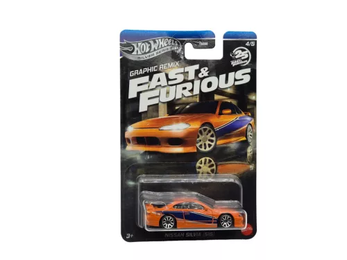 Hot Wheels Graphic Remix - Fast and Furious - Смъртоносно бързи 4/5 - Nissan Silvia (S15) - Hot Wheels - 1:64