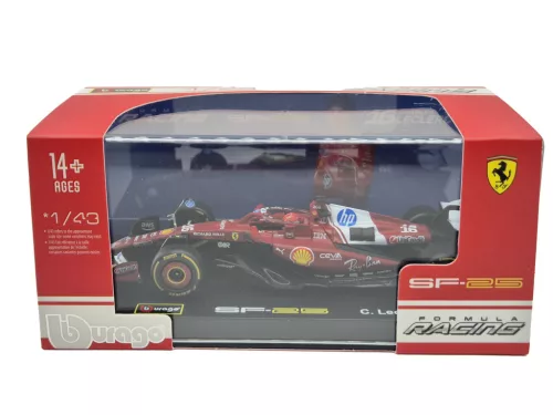 Ferrari SF-25 Team Scuderia F1 #16 (2025) - Charles Leclerc - С ПИЛОТ - Bburago - 1:43