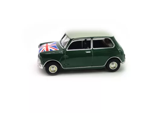 Mini Cooper S (1964) - бадемовозелен, декор със знаме 1:54