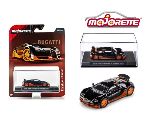 Bugatti Veyron 16.4 (2005) - черен/оранжев - Majorette collection series 3 - Majorette - 1:64