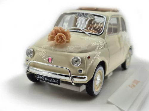 Fiat 500 L (1968) - сватбено издание - сватбен подарък - Norev - 1:18
