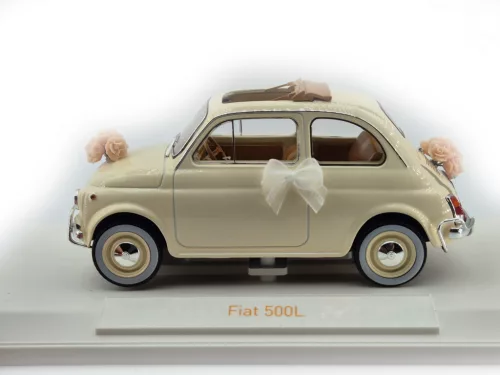 Fiat 500 L (1968) - сватбено издание - сватбен подарък - Norev - 1:18