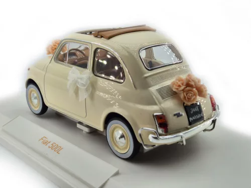 Fiat 500 L (1968) - сватбено издание - сватбен подарък - Norev - 1:18