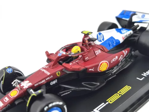 Ferrari SF-25 Team Scuderia F1 #44 (2025) - Miami GP - Lewis Hamilton - С ПИЛОТ - Bburago - 1:43