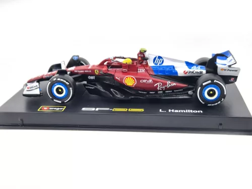 Ferrari SF-25 Team Scuderia F1 #44 (2025) - Miami GP - Lewis Hamilton - С ПИЛОТ - Bburago - 1:43