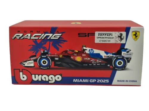 Ferrari SF-25 Team Scuderia F1 #44 (2025) - Miami GP - Lewis Hamilton - С ПИЛОТ - Bburago - 1:43