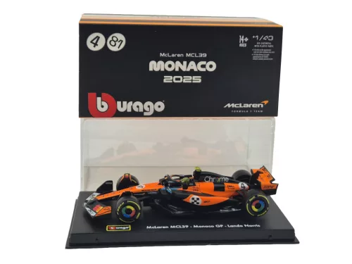 McLaren MCL39 F1 #4 (2025) - Monaco GP - Lando Norris - С ПИЛОТ - Bburago - 1:43