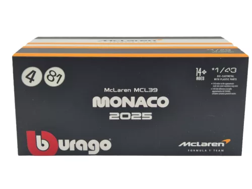 McLaren MCL39 F1 #81 (2025) - Monaco GP - Oscar Piastri - С ПИЛОТ - Bburago - 1:43