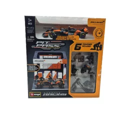   McLaren Pit Stop - диорама на бокс - MCL39 F1 #4 (2025) - Lando Norris - с механици - Bburago - 1:43