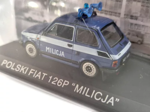 Polski Fiat 126P Milicja - полиция (1984) - Edicola - 1:43