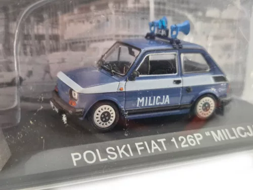 Polski Fiat 126P Milicja - полиция (1984) - Edicola - 1:43