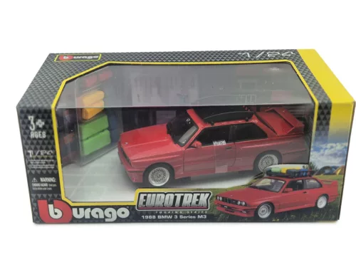 BMW E30 M3 с багажник за покрив и багаж - Bburago - 1:24