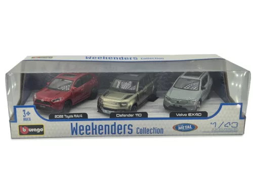 Комплект от 3 броя - Toyota RAV 4 - Land Rover New Defender 110 - Volvo EX90 (2024) - Bburago - 1:43