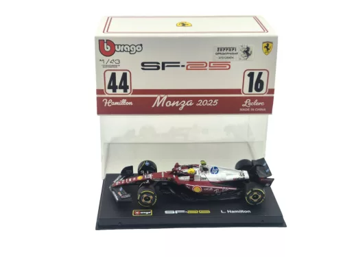 Ferrari SF-25 Team Scuderia F1 #44 (2025) - Monza GP - Lewis Hamilton - С ПИЛОТ - Bburago - 1:43