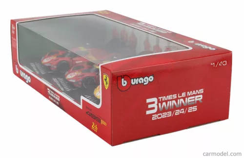 3 részes Ferrari szett - 499P 24h Le Mans Team AF Corse Ferrari - #83 (2025 - #50 (2024) - #51 (2023) - Bburago - 1:43