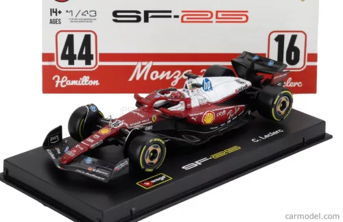 Ferrari SF-25 Team Scuderia F1 #16 (2025) - Monza GP - Charles Leclerc - С ПИЛОТ - Bburago - 1:43