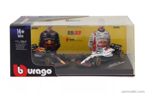 2-частен комплект Red Bull - Red Bull RB21 F1 #1 (2025) - Japan GP - Max Verstappen - Bburago - 1:64